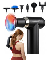 InClover Life massage gun with extension handle reaches the back for easy relief
