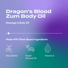 Indigo Wild Zum Dragon's Blood Oil in use during a calming massage.