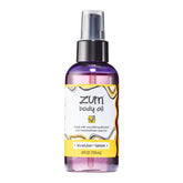 Indigo Wild Zum Lavender-Lemon Body Oil bottle for hydrating skin.