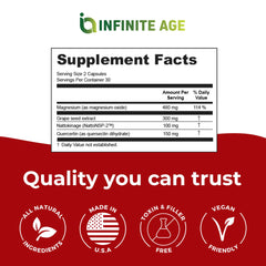 INFINITE AGE BP Lifeline bottle emphasizes magnesium capsules for joint comfort.