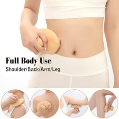 InfiniteRelax cellulite massager roller targeting skin areas for contour.