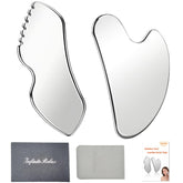 InfiniteRelax face gua sha in stainless steel for smoother facial contours