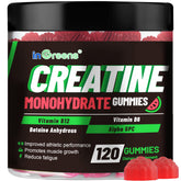 inGreens Creatine Gummies bottle on gym bench for workouts