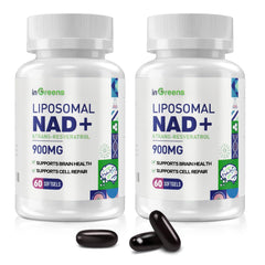 inGreens NAD+ softgel bottle showing high-dose energy support formula.