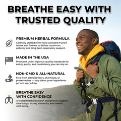 Inhale Mullein Leaves illustration emphasizing natural mullein extract for lung wellness.