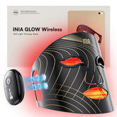 INIA red light therapy mask front view for at-home facial rejuvenation and convenience