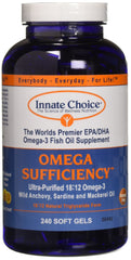 Innate Choice Omega Sufficiency Lemon bottle front, convenient daily use.