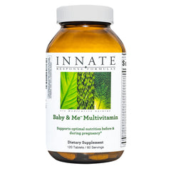 Innate Response Baby & Me Multivitamin bottle front for prenatal and postnatal support.