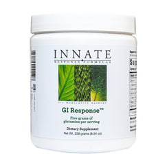 Innate Response Formulas GI Response bottle showcasing gut-supporting powder on a kitchen counter.