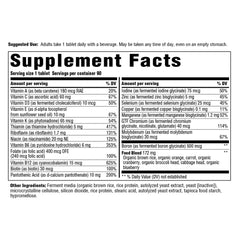 Innate Response Formulas One Daily Without Iron bottle back shows ingredients and allergen info.