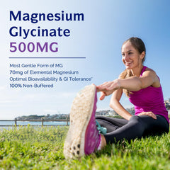 Infographic illustrating high bioavailability of Innate Vitality Magnesium Glycinate 500mg.