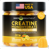 Inner Brightness gummies bottle with orange-lemon flavor for daily energy support