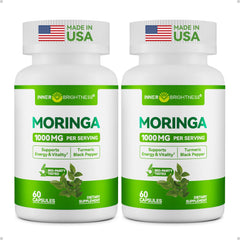 Inner Brightness Moringa capsules bottle for easy daily energy support.