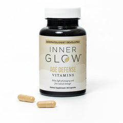 Inner Glow Age Defense bottle front view highlighting premium antioxidant support.