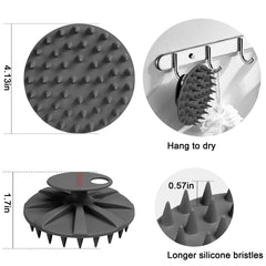INNERNEED scalp massager brush in shower delivering gentle silicone massage.
