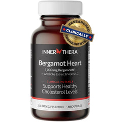 INNERTHERA Bergamot Heart bottle and label highlighting premium bergamot extract for heart support