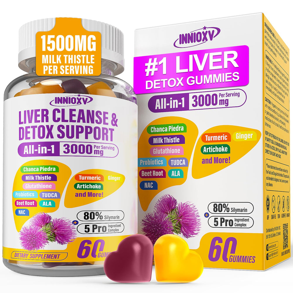INNIOXV Liver Cleanse Gummies jar front for daily vegan liver support.