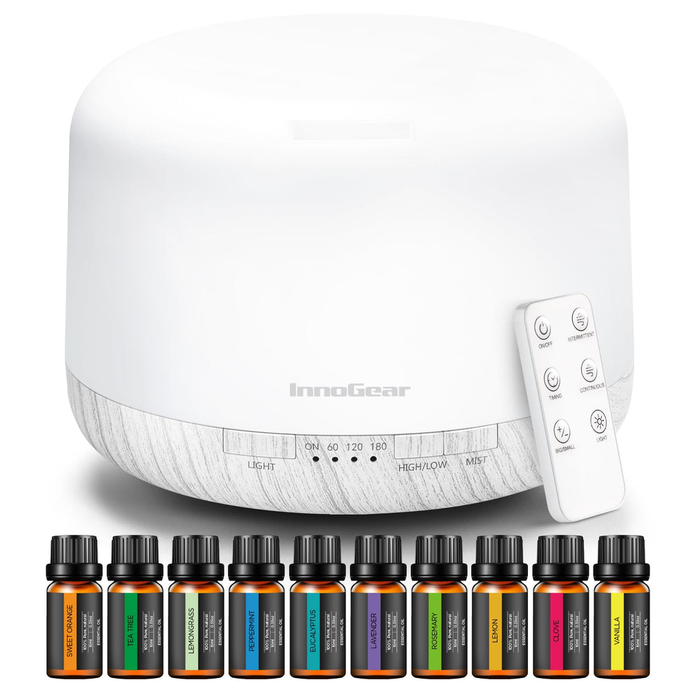 InnoGear aroma diffuser 500ml releasing a gentle room scent diffusion