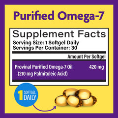InnovixLabs Purified Omega 7 purity label emphasizing quality