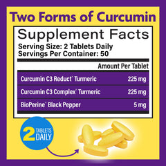 Close-up of time-release tablets indicating extended curcuminoid activity.