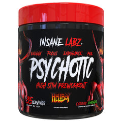 Insane Labz Hellboy Edition bottle front promoting energy and focus for workouts.