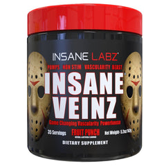 Insane Labz Insane Veinz bottle pour demonstrates a non stimulant nitric oxide blend for vascularity.