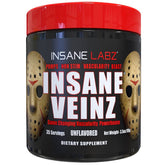 Insane Labz Insane Veinz bottle highlighting non stimulant NO support for vascularity