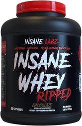 Insane Labz Insane Whey RIPPED bottle front for lean muscle support.