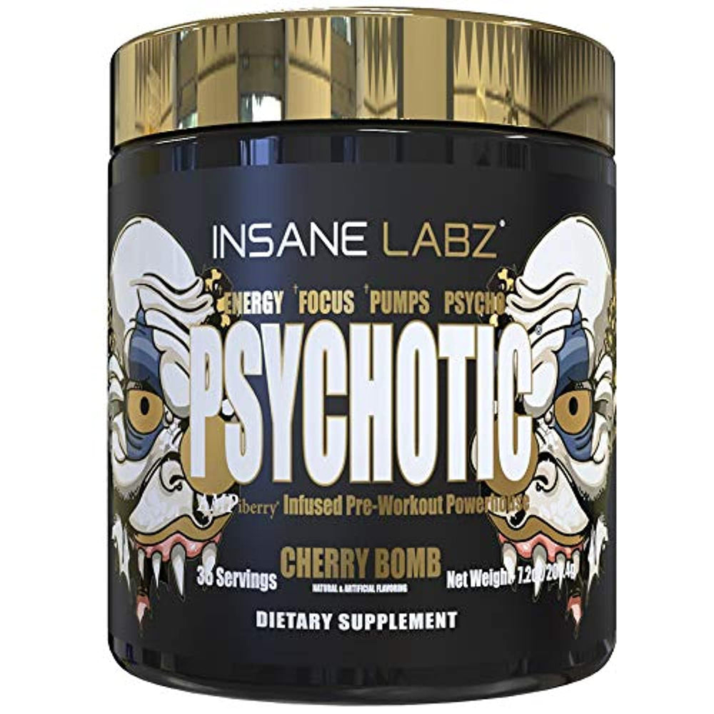 Insane Labz Psychotic Gold cherry bomb can offers high-energy pre workout boost