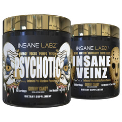 Insane Labz Psychotic Gold gummy candy close-up highlighting chewy texture for intense workouts.