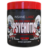 Insane Labz Psychotic tub front showcases bold pre-workout energy.