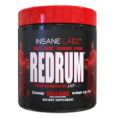 Insane Labz Redrum high-stim powder jar for intense training sessions