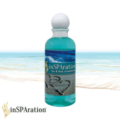 InSPAration Romance spa liquid being poured for a tub aroma.