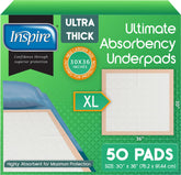 Inspire bed pad 30x36 with waterproof backing keeps surfaces dry