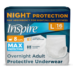 Inspire MAX Absorbency core provides reliable protection.