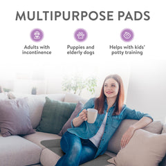 Inspire Underpads 34x36 coverage demonstrates ample area for mattresses and furniture.