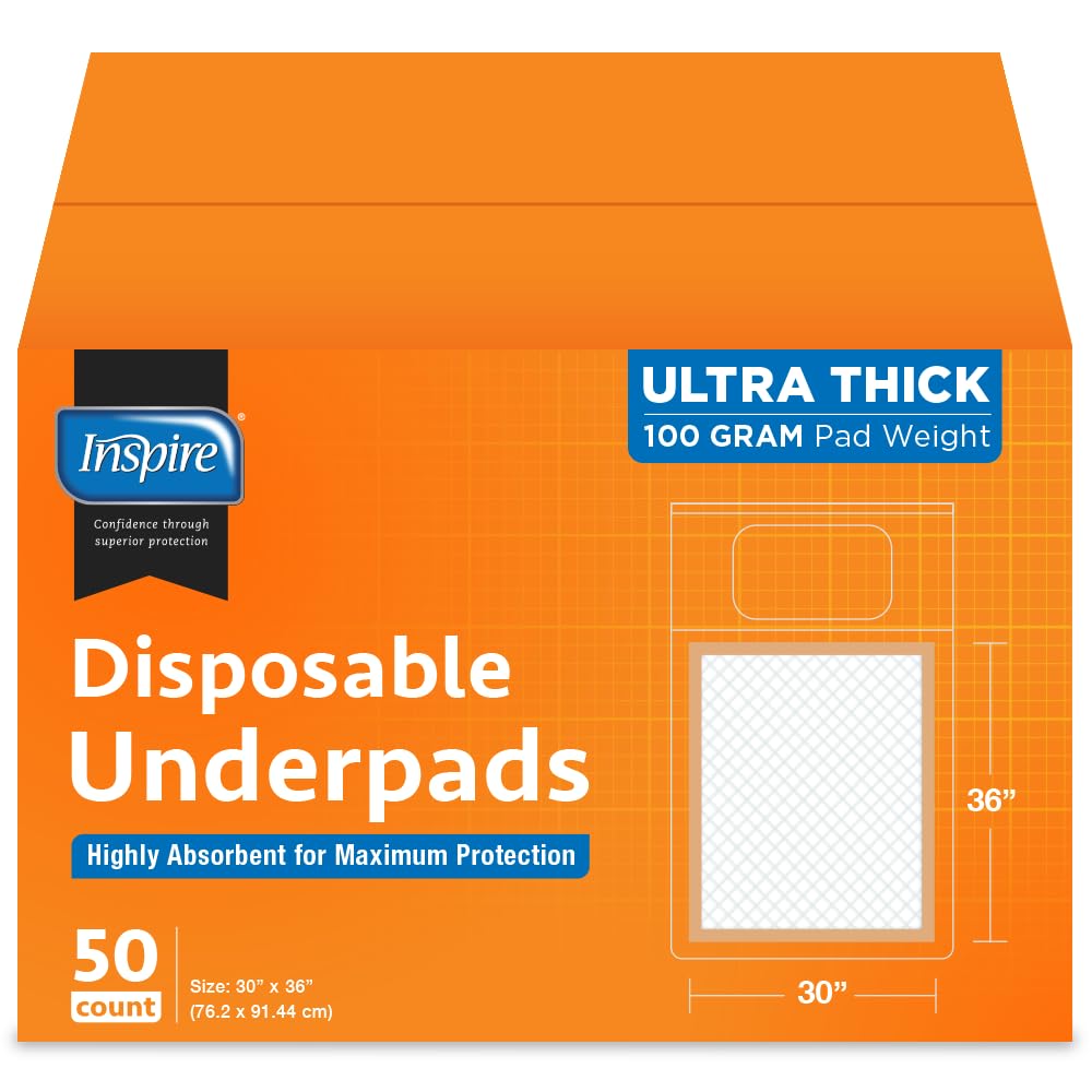 Inspire XL bed pad 30x36 provides full coverage for beds and furniture.