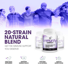 Instant Brands Immunity Complete bottle label highlights 20-in-1 formula.
