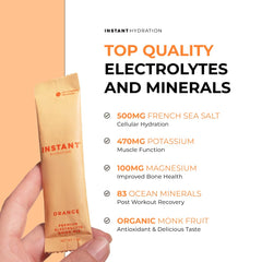 Instant Hydration sea salt image emphasizes 83 trace minerals from French Grey Sea Salt