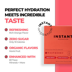 Instant Hydration powder being poured into a glass