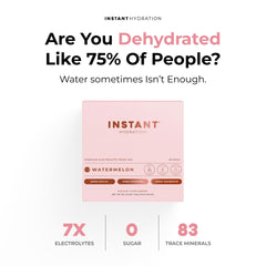 Instant Hydration Watermelon packets dissolving in glass for refreshing, sugar-free hydration.