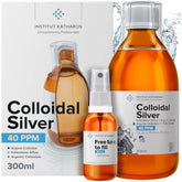 Institut Katharos colloidal silver bottle with clear liquid for potential immune support