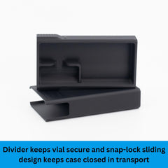Insulin-Peptide Travel Case back view with clip for secure transport.