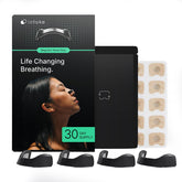 Intake Starter Kit shows 30-count black nasal strips for improved nighttime airflow