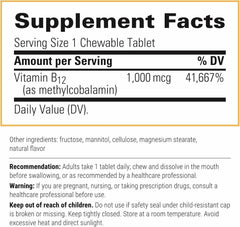 Close up of cherry flavored B12-Active chewable tablets for easy daily use.