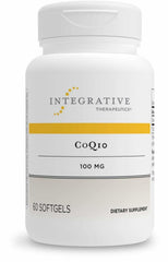 Integrative Therapeutics CoQ10 100 mg bottle close-up for daily energy support.