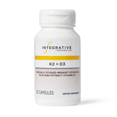 Integrative Therapeutics K2 D3 bottle showing daily bone and heart health support.