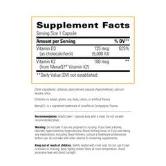 Integrative Therapeutics K2 D3 capsules closeup highlighting convenient daily use.