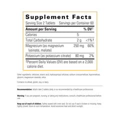 Krebs Magnesium Potassium Complex label highlighting gluten-free and dairy-free