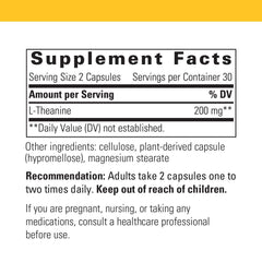 Integrative Therapeutics L-Theanine relaxation capsule bottle with label